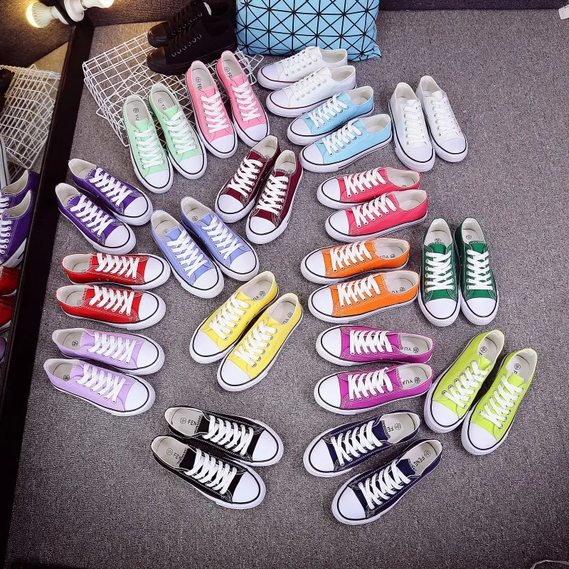 

Unisex Women Canvas Casual Shoes Lovers Comfortable Sneakers Vulcanize Lace-up Breathable Walking Vulcanize Shoes Large size 46