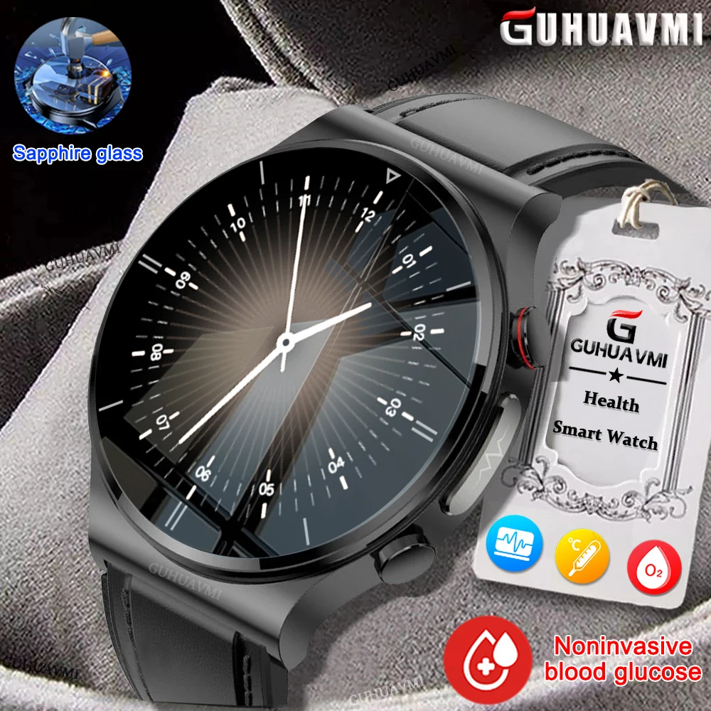 

Sapphire Glass Smartwatch Blood Sugar Blood lipids Blood Pressure Body Temperature Health Monitoring Smart Watch for Men Clock