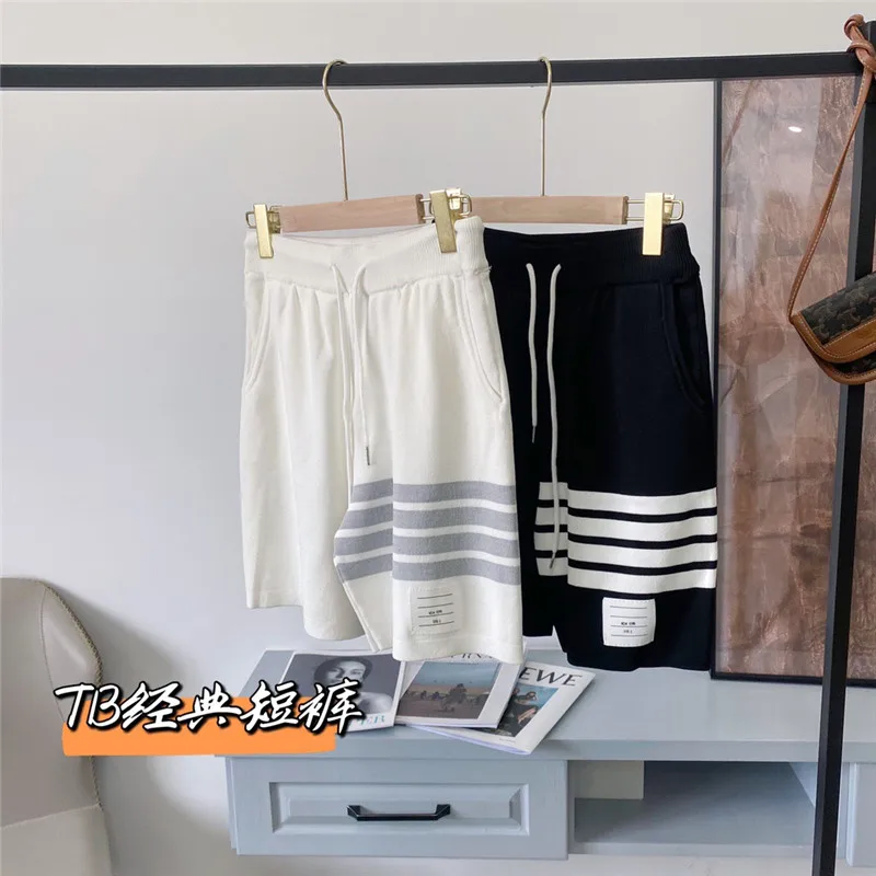 

Summer tb college style four-bar five-point pants shorts sports pants loose ins ice silk thin casual straight pants