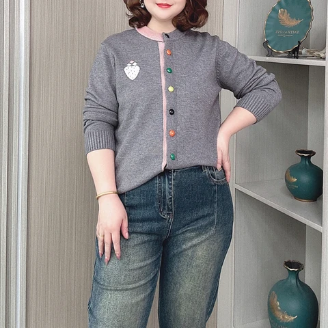 Женское блестящее пальто с длинным рукавом, Свободный вязаный кардиган, с круглым вырезом, цветные пуговицы, блестящее пальто, осень, зима, 2024