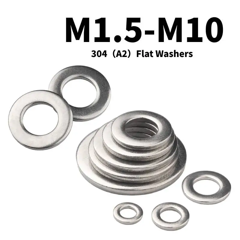 

Плоские шайбы 304 из нержавеющей стали A2, простая прокладка Meson, простые шайбы, большая металлическая прокладка, простые шайбы Meson