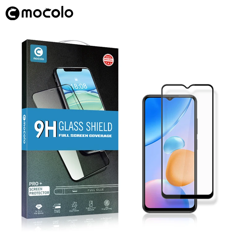 

for Redmi 11 Prime Screen Protector Mocolo Full Glued Adhesive Tempered Glass Film for Xiaomi Redmi 11 Prime 5G Screen Protector