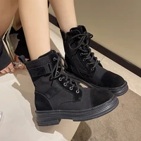 ladies martin boots thick sole casual shoes 2022 fallwinter new gladiator fashion thick ankle zipper biker boots chelsea boots