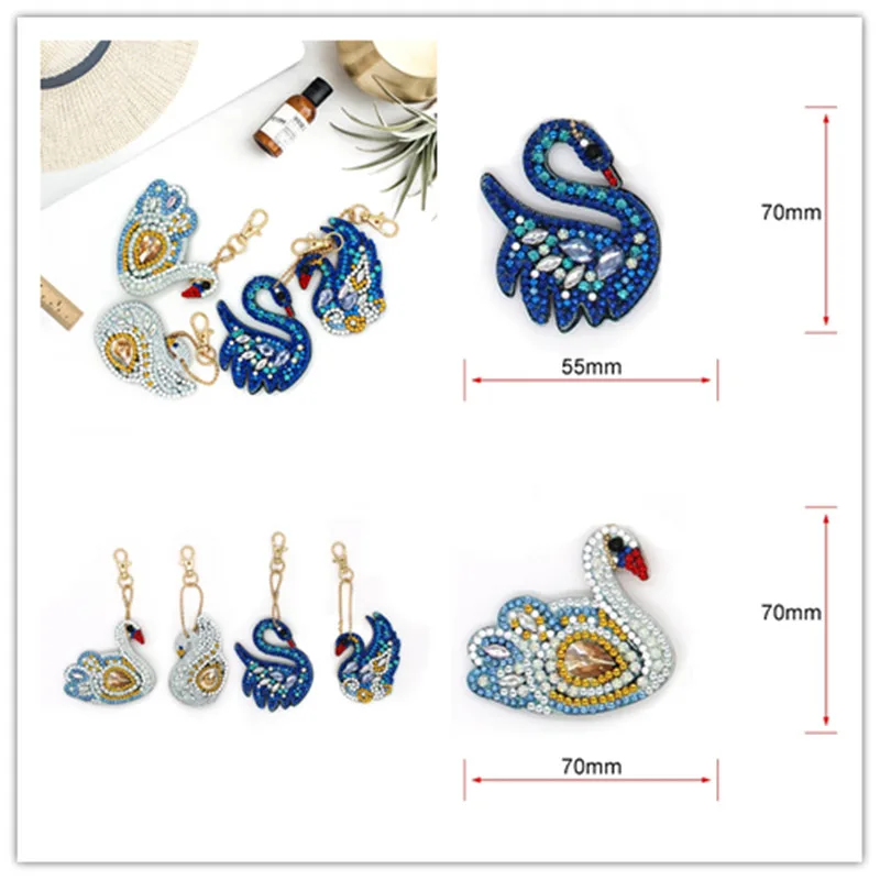 5D брелок для ключей с рисунком лебедя Алмазная мозаика сделай сам наборы вышивки