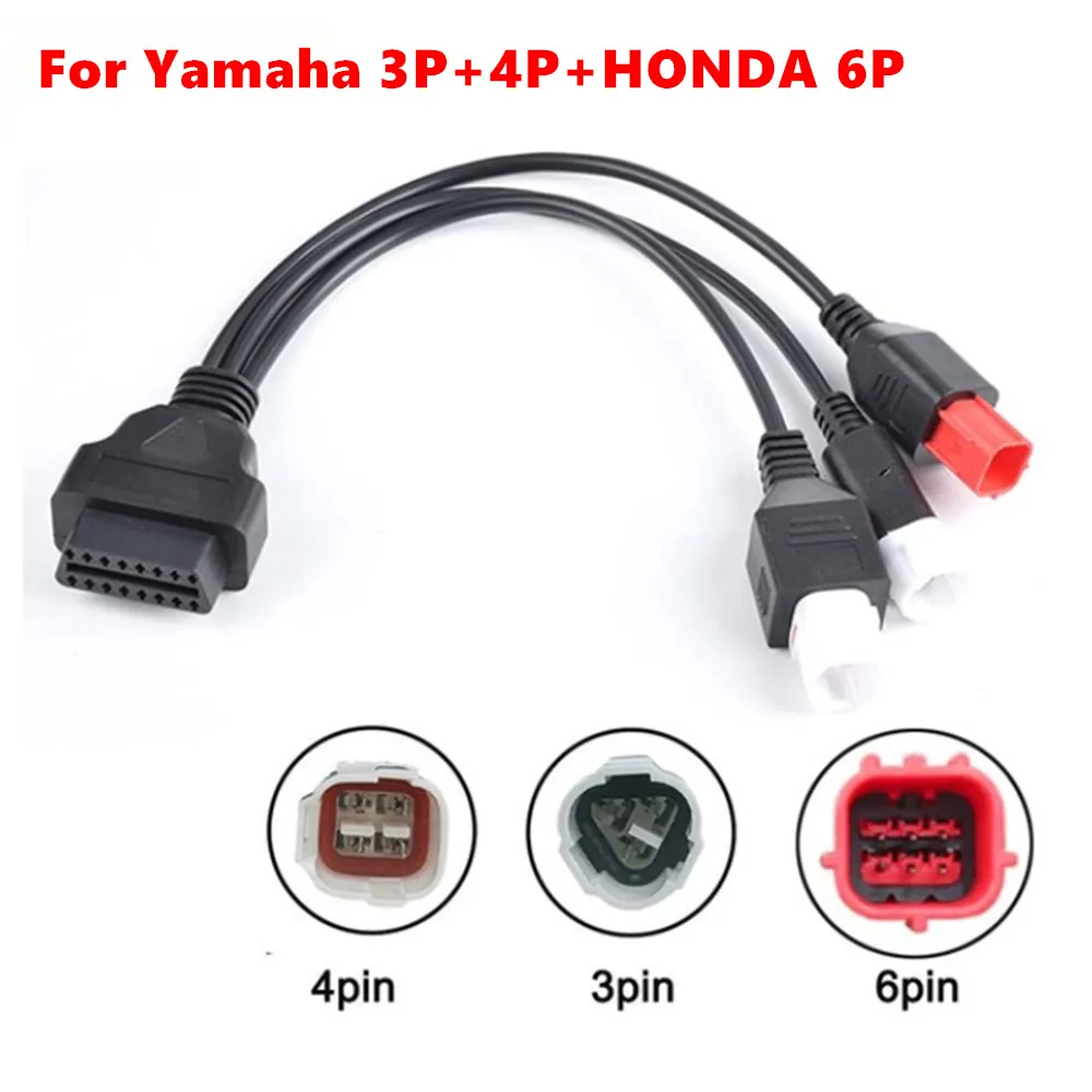 

Мотоциклетный диагностический соединительный кабель OBD2 для Yamaha 3PIN 4PIN для Honda 6Pin, удлинительный адаптер OBD для мотоцикла