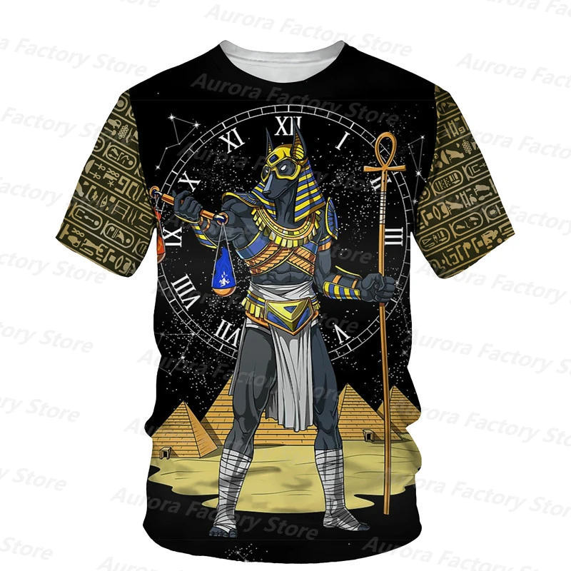 

Мужская футболка египетской мифологии, с коротким рукавом, большая, повседневная, ретро, лето, новинка 2022