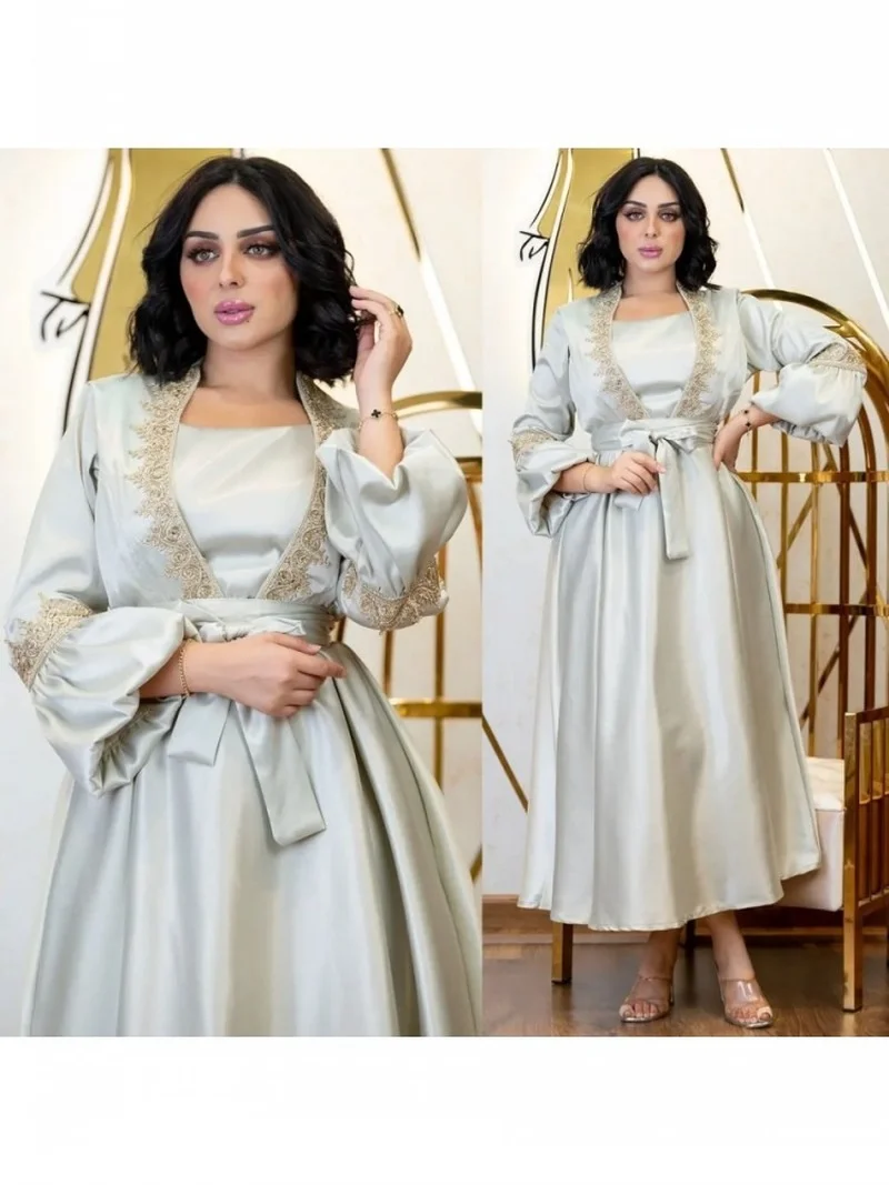 Abaya Islam Muslim Dress Women Lantern Sleeve Ankle Length Robes Fashion New Elegant Arab Dubai Jalabiya Ramadan Muslim Dresses