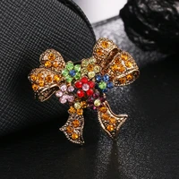 rhinestone vintage color bow brooches for women elegant fashion brooch pin available bowknot accessories gift
