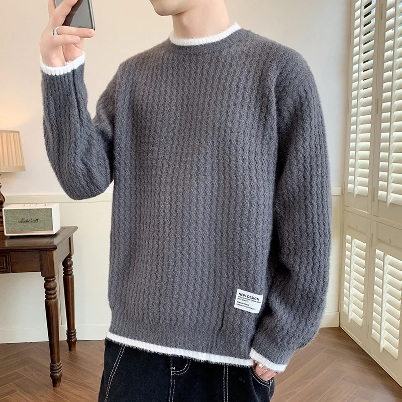 Men's Autumn/Winter Casual Sweater Fashionable Round Neck Pullover Quick Selling Outside Trade Export Quality Coat