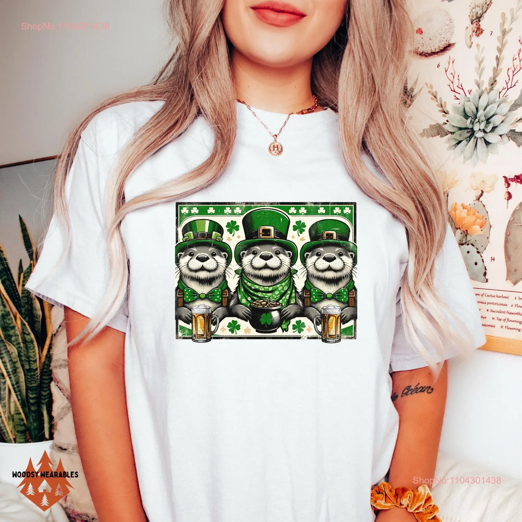 Футболка Ирландские выдры St Paddy's Otter Comfort Colors с длинными или короткими рукавами