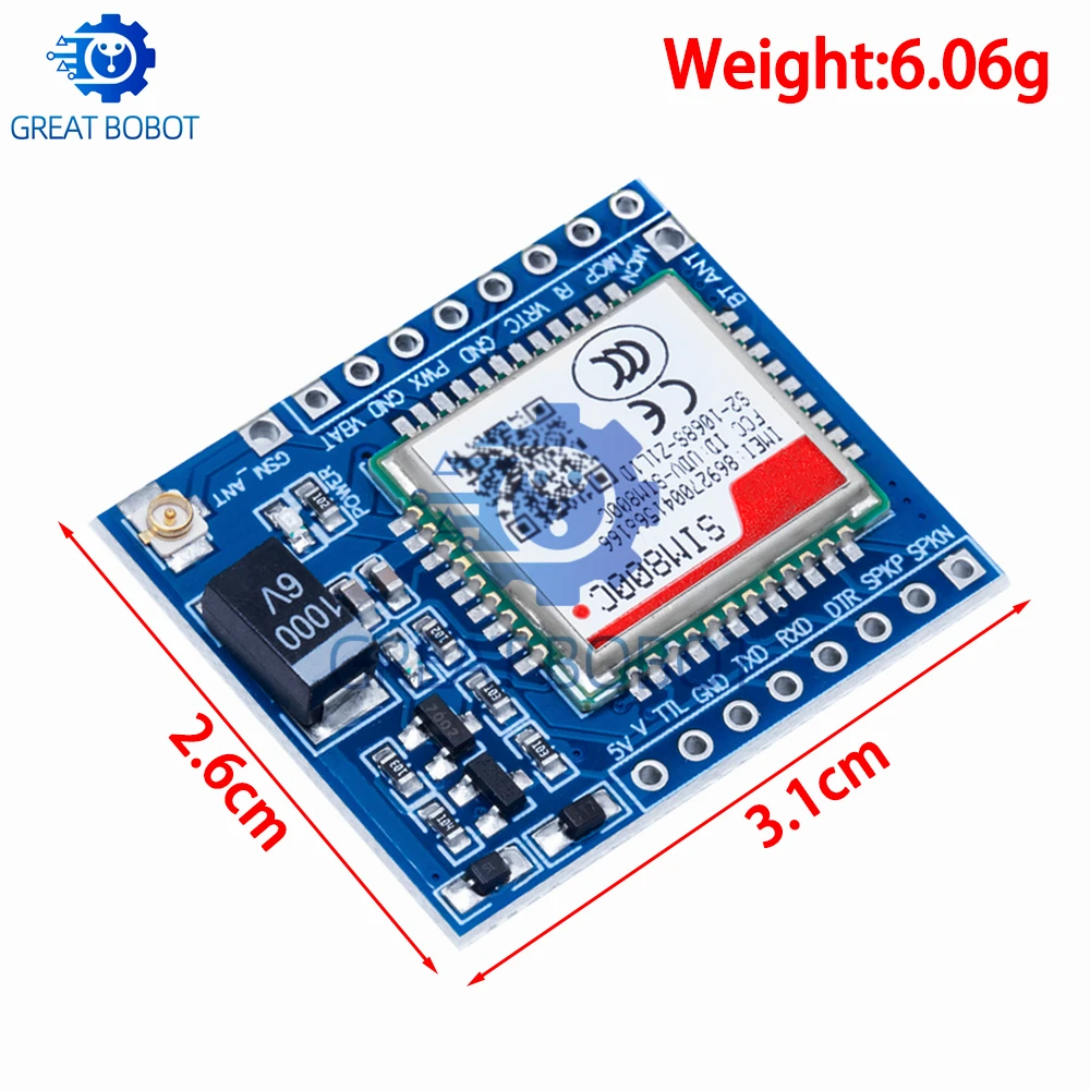 Фото 1 ~ 10 шт. BS SIM800C GSM GPRS модуль 5 В/3,3 В TTL макетная плата IPEX с Bluetooth и TTS для Arduino STM32 C51 для Arduino №2