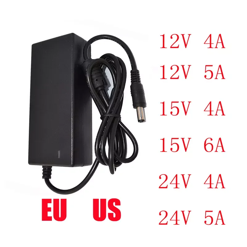 

AC 110-240V DC 12V 15V 24V 4A 5A 6A Universal Power Adapter Supply Charger adaptor Eu Us for LED light strips Speaker Monitors