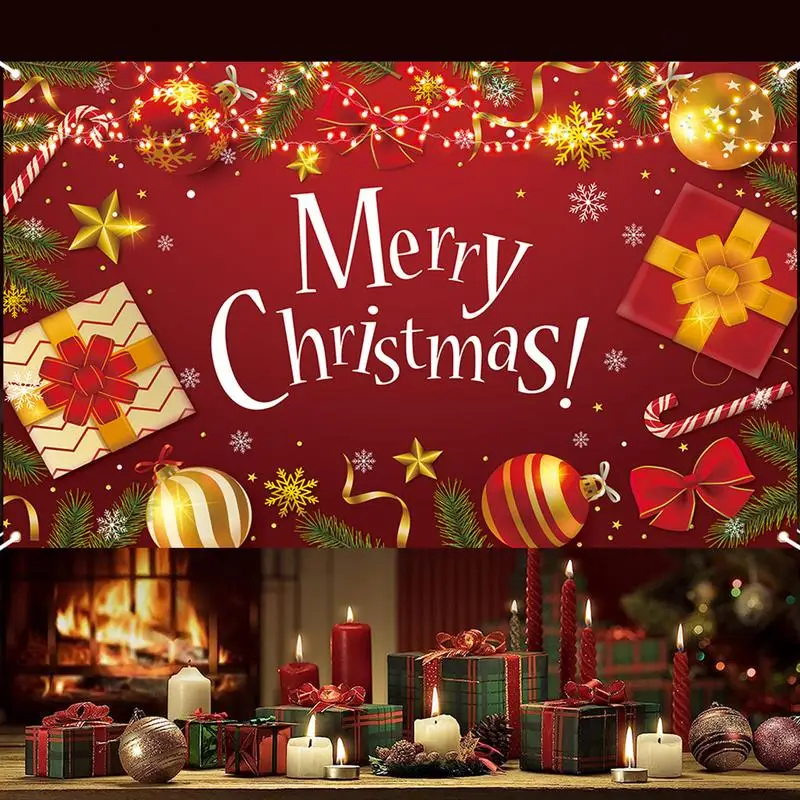 Веселый рождественский баннер для вечеринок настенные украшения 6 х 3 футов