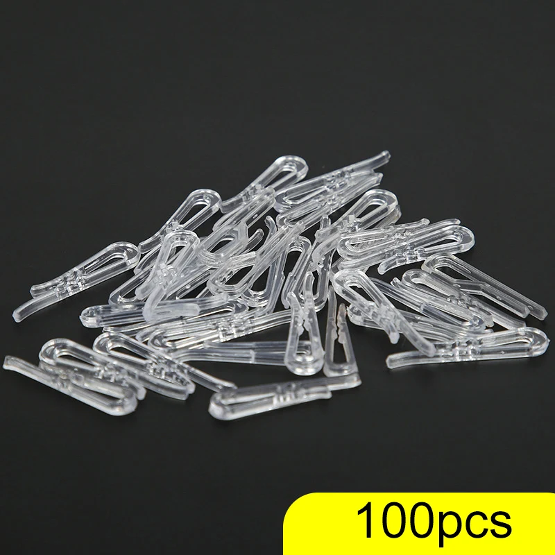 

100pcs Clothing Clip Transparent Plastic Toothed Packaging Clip Fixed Clip Shirt Skirt mMultifunctional Clip Accessories