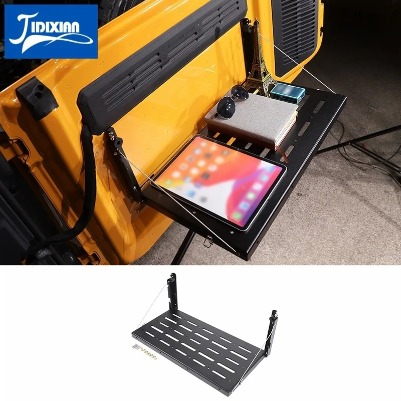 

JIDIXIAN Car Tailgate Foldable Shelf Storage Table Cargo Holder for Ford Bronco 2021 2022 Interior Rear Racks Accessories
