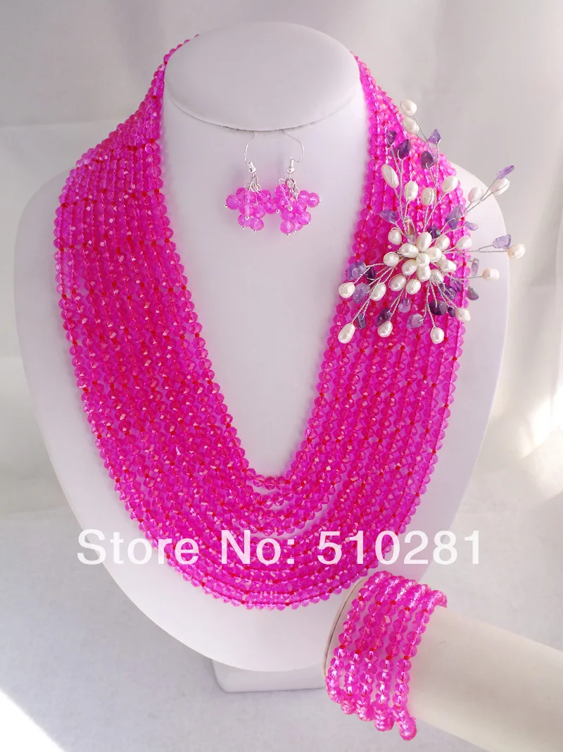 

Classic crystal necklace New African Crystal Beads Jewelry Necklace