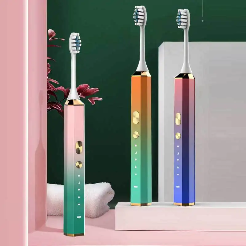 Sonic Electric Toothbrush  Adult Timer Brush 15 Modes USB Charger Rechargeable Smart Tooth Brushes Replacement Heads Set