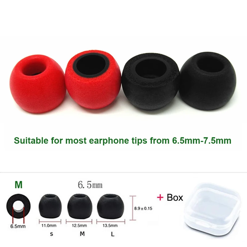 

1Pair Memory Foam Tips Eartips 6.5mm (L M S) Caliber Ear Pads/Cap Suitable For In-ear 6.5mm-7.5mm Output Headphones Use