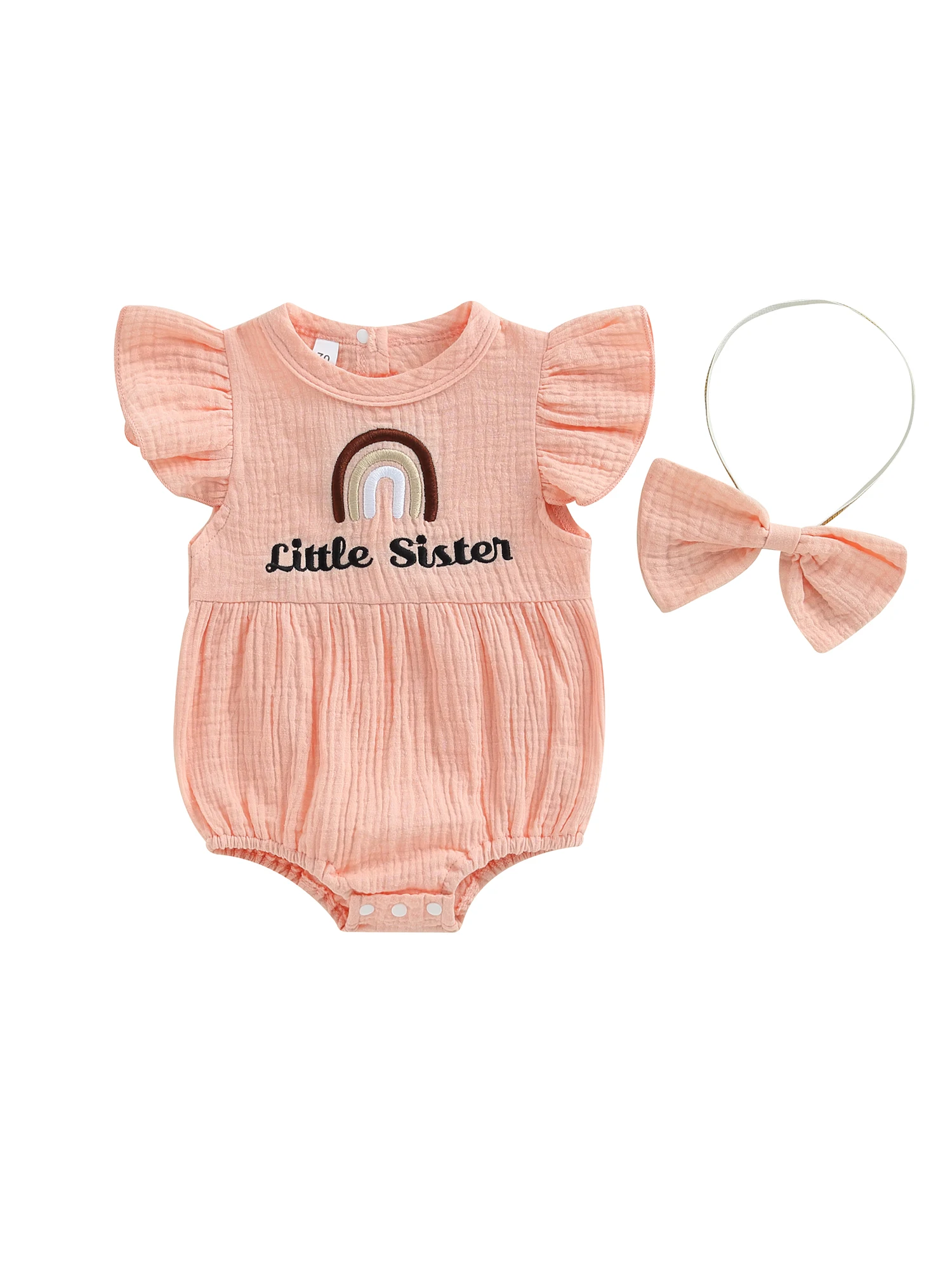 

Детский комбинезон с коротким рукавом и повязкой на голову