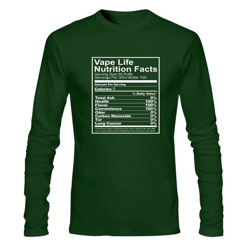 

Мужская одежда, новая мужская футболка, вейп Life, питательные факты, вейп, крутая женская футболка с одной горловиной