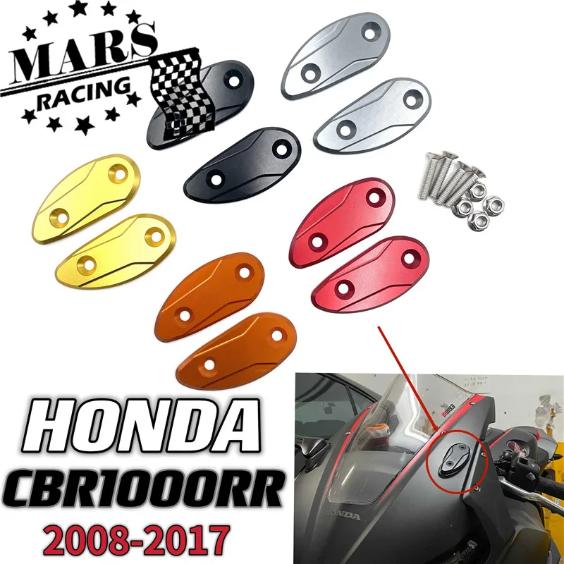

for HONDA CBR1000RR 2008-2016 2017 Motorcycle accessories rearview mirror hole decorative cover windshield hole decorative cover