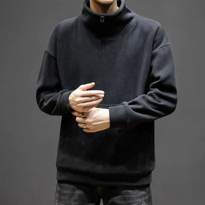 

Мужской кашемировый свитер с длинным рукавом, модная подкладка, Зимний Теплый Карманный свитер
