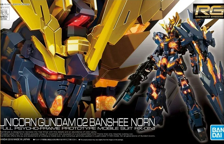 Фото 100% оригинальный, в наличии, Bandai RG 27 Banshee, Unicorn No. 2 машины, Destiny Muse Gundam, модель, сборка, коллекция №2