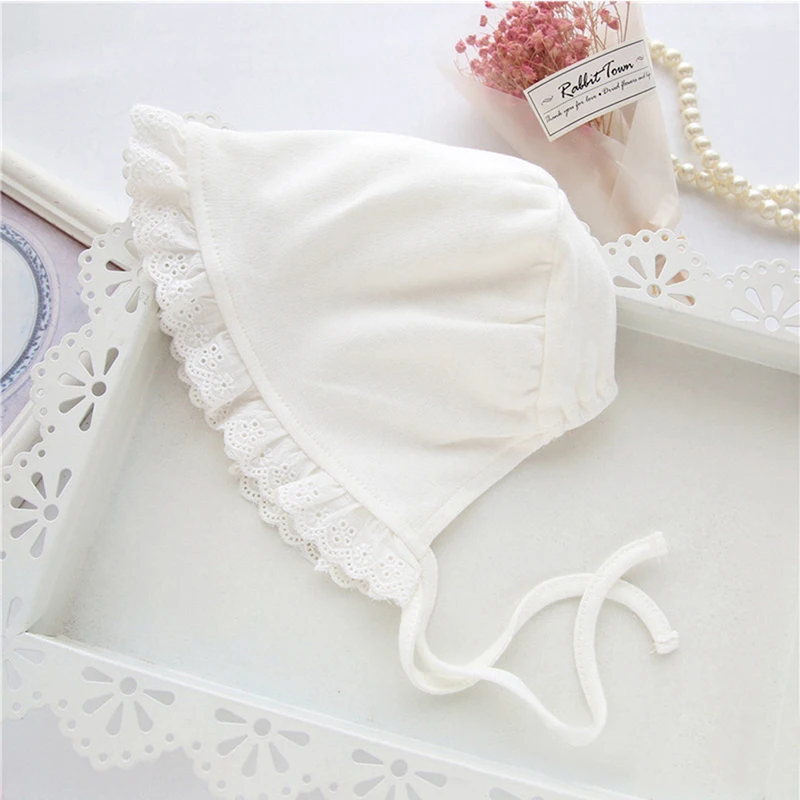 

Sweet Princess Hat Spring Autumn Cute Newborn Girls Beanie Lace Up Tire Hat Newborn Baby Lace Hat Cotton Baby Girls Clothing