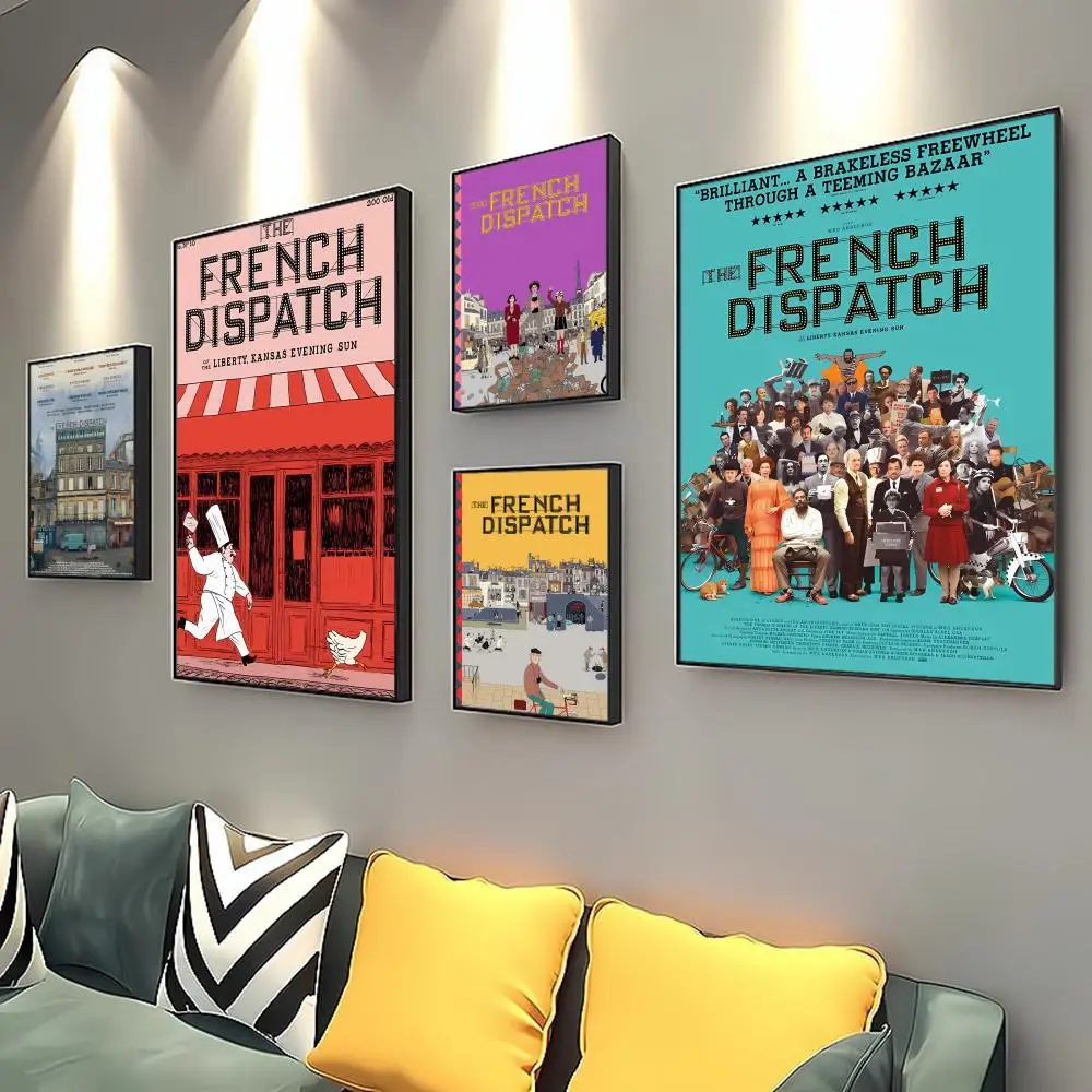 

The French Dispatch Movie Poster Self-adhesive Art Retro Kraft Paper Sticker DIY Room Bar Cafe Vintage Decorative Painting