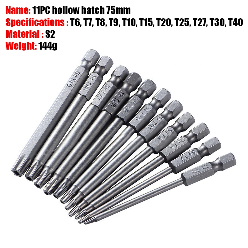 

11PCS Torx Screwdriver Bits Set Security Tamper Proof Magnetic Screwdriver 1/4" Hex Flat Head Tools