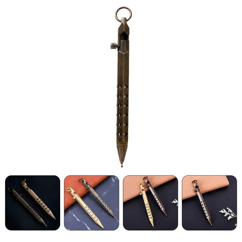 

1pc Retro Copper Prismatic Pen Creative Ball-point Pen Unique Sign Pen