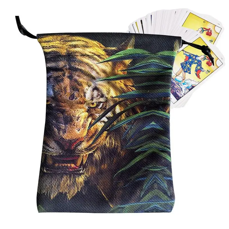 

Velvet Tarot Rune Bag Cloth Gift Bags With Drawstrings Tarot Bag Dice Bag Card Bag Jewelry Pouch With Animal Pattern 5.12 X 7.09