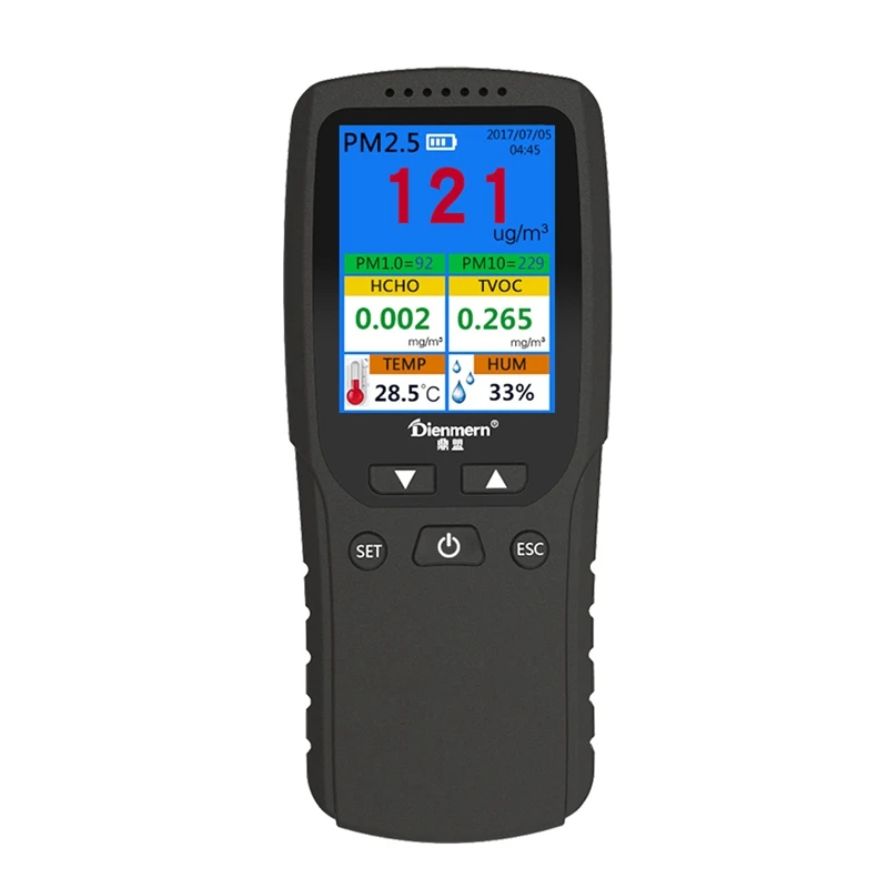 

Fashion9 In 1 Air Quality Monitor Indoor Outdoor PM2.5, PM1.0, PM10, HCHO, Detector Tester Temperature And Humidity Sensor