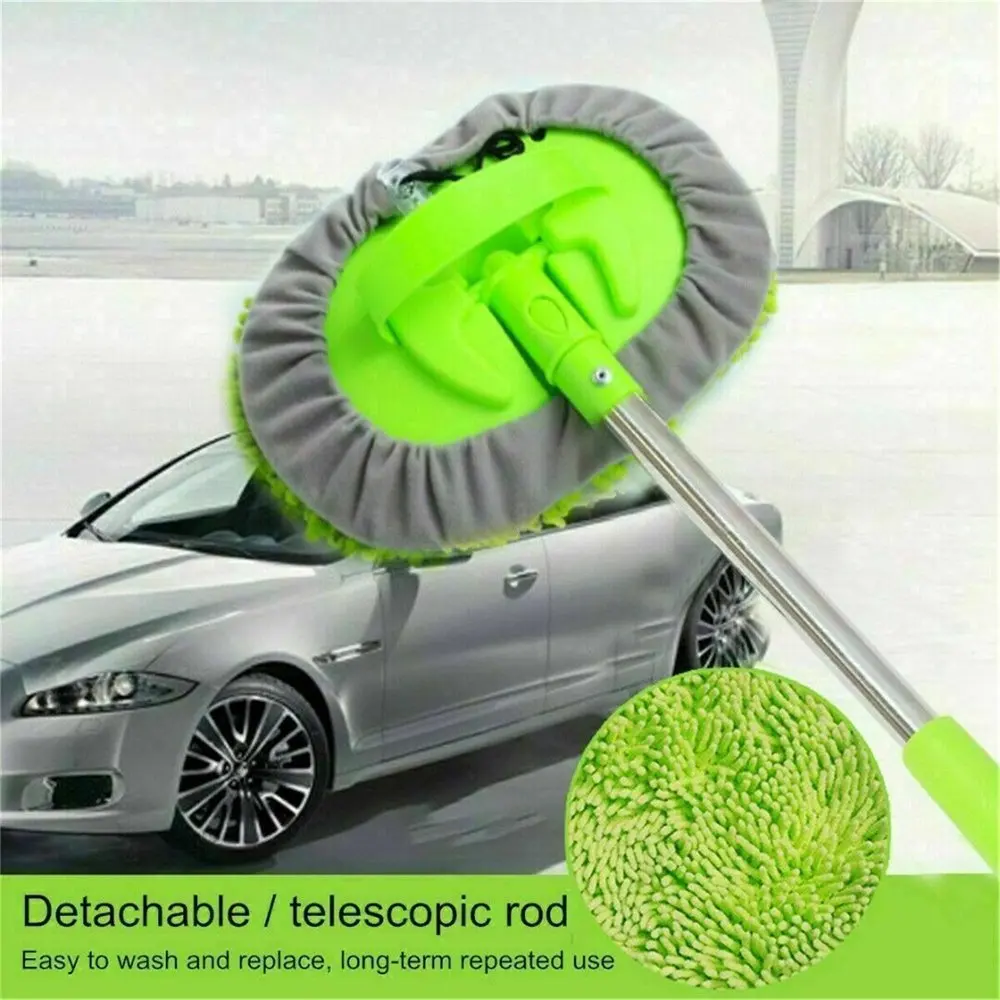 

Car Wash Mop Brush Kit Adjustable Telescopic Long Handle Vehicle Cleaning Tool