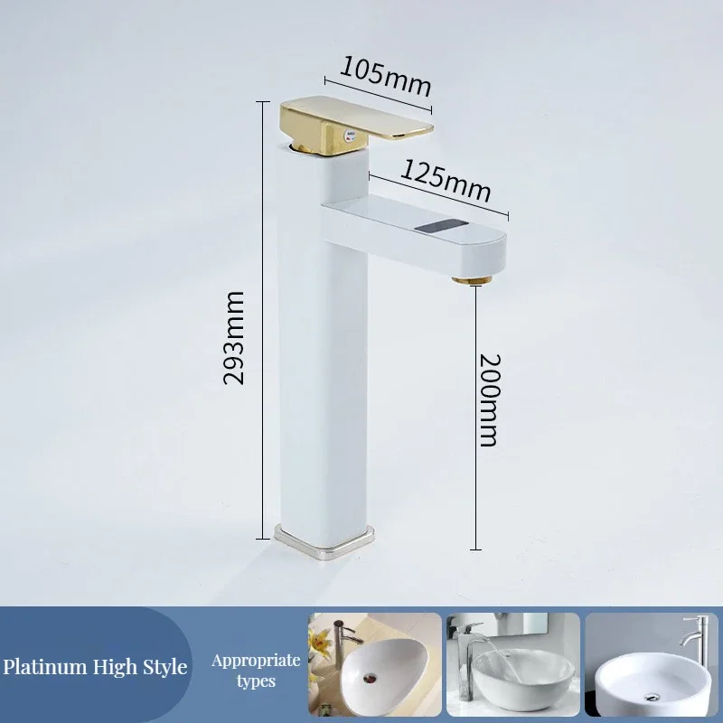 

GEGVE Умный цифровой смеситель для раковины из нержавеющей стали черный/белый
