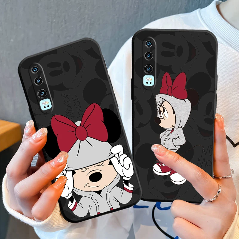 

Cartoon Mickey Minnie Mouse Phone Case For Huawei P50 P40 P30 P20 Lite 5G Nova Plus 9 SE Pro 5T Y9S Y9 Prime Y6 Balck TPU