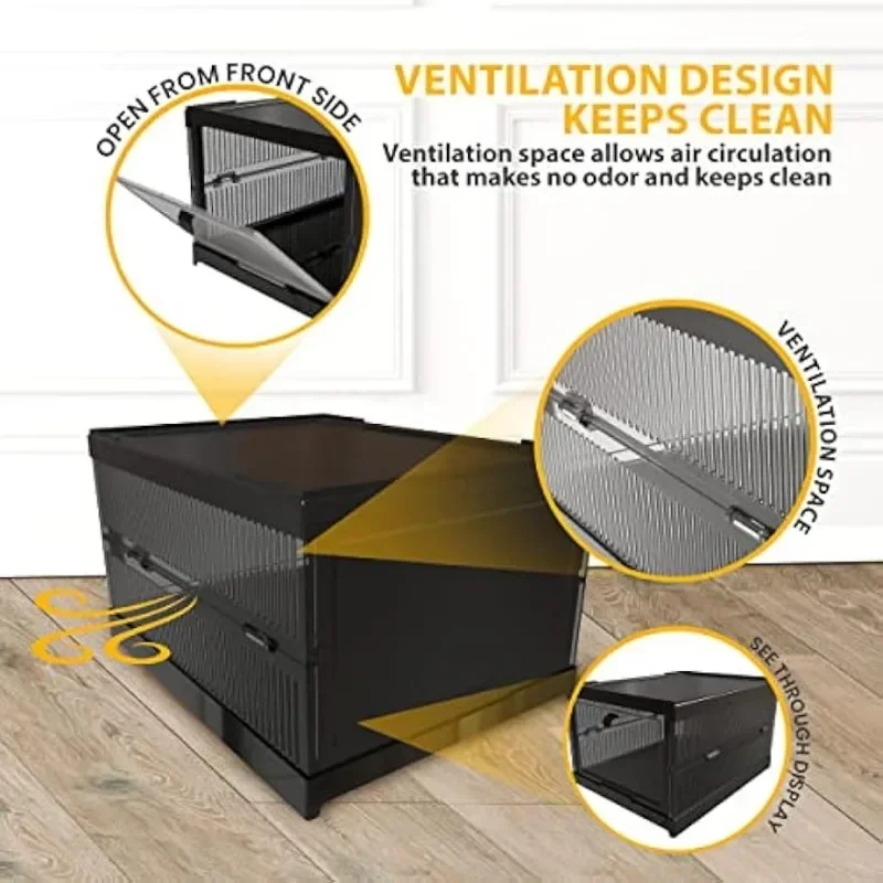 Сплошной пластиковый не хрупкий 5-слойный складной ящик для хранения обуви или