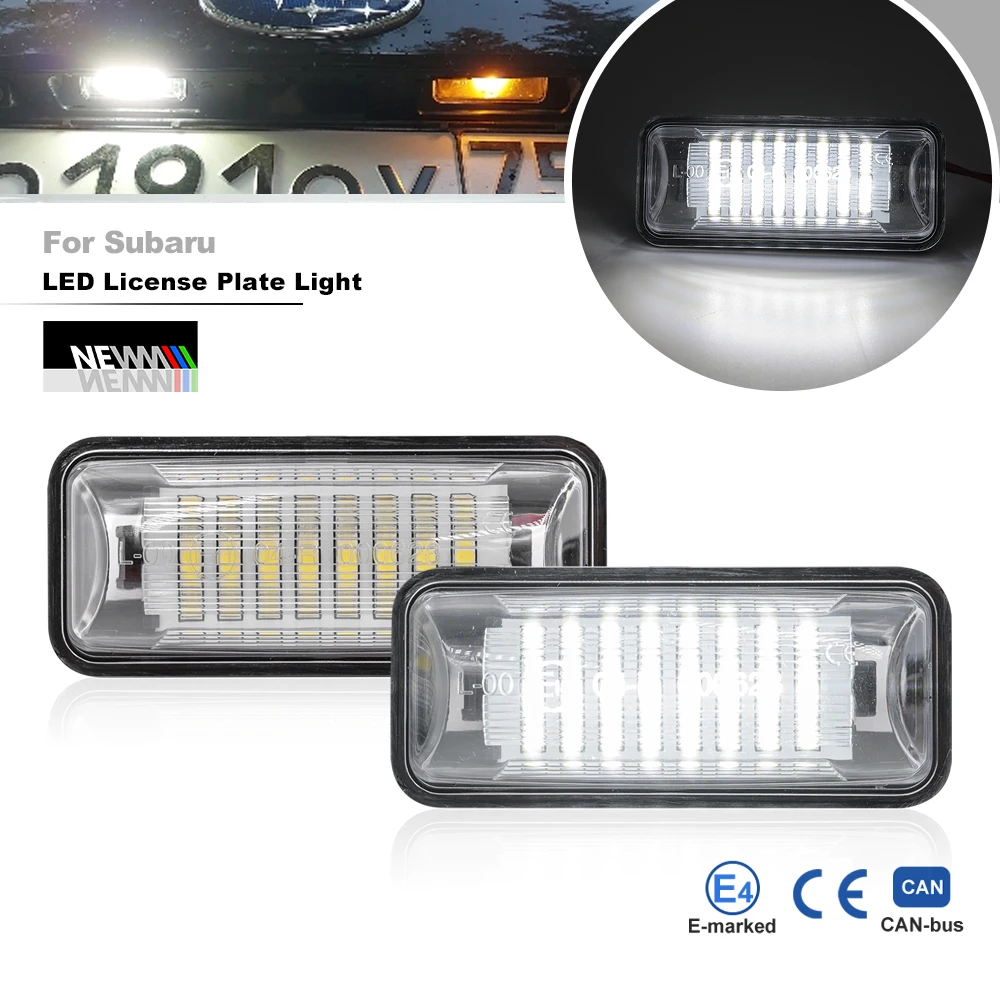 

2x LED License Plate Lights For Subaru Forester Outback Impreza WRX & STi Ascent Canbus Rear Tag Lamps Auto Parking Lights