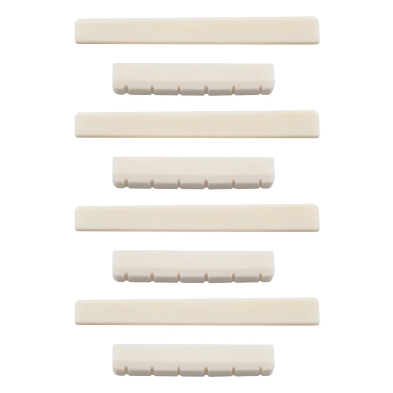 

4X Classical Guitar Bone Slotted Saddle Nut Set