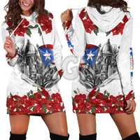yx girl maga flower puerto rico hoodie3d printed hoodie dress novelty hoodies women casual long sleeve hooded pullover tracksuit