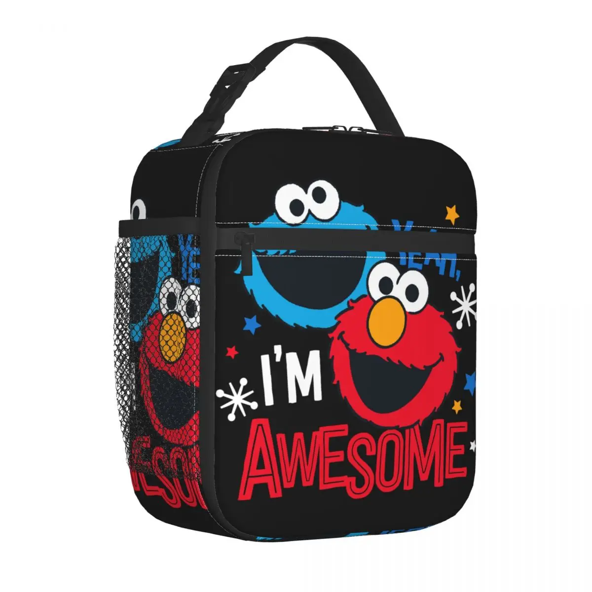 

Cookie Monster & Elmo Sesame Street Insulated Lunch Bag Thermal Bag Meal Container Large Tote Lunch Box Food Handbags School