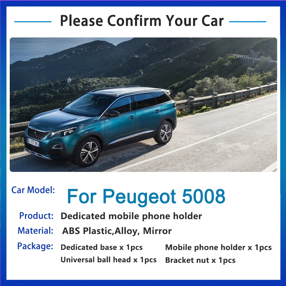 Автомобильный держатель мобильного телефона для Peugeot 5008 MK2 2017 2018 2019 кронштейн