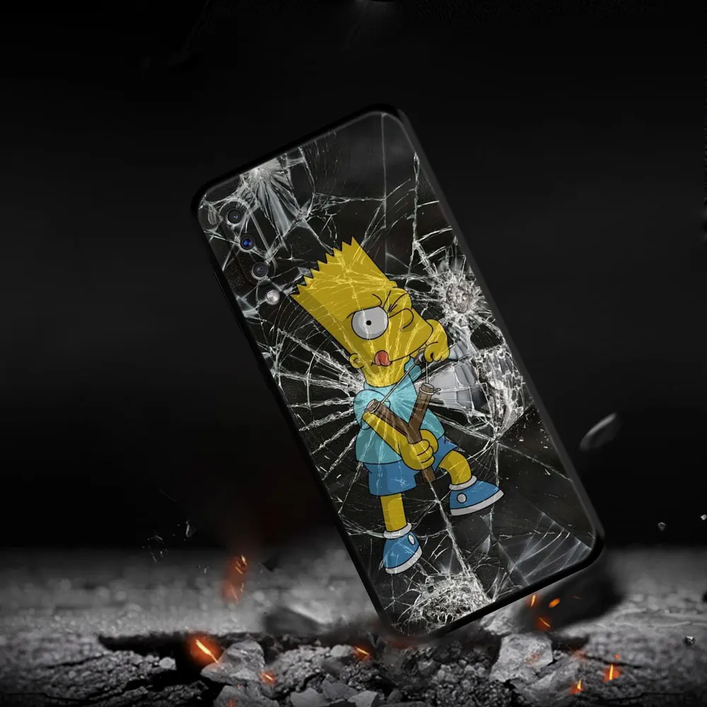 Coque For Samsung A20s A10s A10 A40 Note 20 Ultra 10 A50 A30 A70 A20e M31 M30s A03 A91 M51 Cartoon Yellow Man Simpsons Bag images - 6