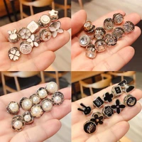 cute practical anti glare brooch dress neckline pearl pin clothes fixed brooch women girl fashion jewelry accessories
