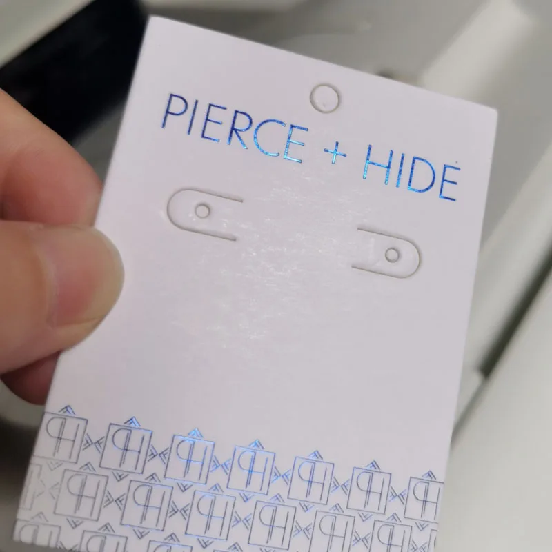 100/500/1000PCS White Self-Adhesive Kraft Paper Personalize Logo Custom Jewelry Card Earrings Necklace Bracelet Holder Display