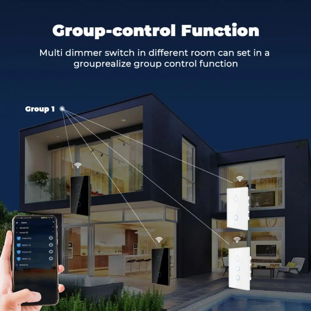 

No Neutral Wire Required Voice Control No Capacitor Required 1/2/3 Gang Tuya Zigbee Switch Smart Switch App Remote Control