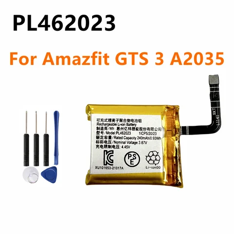 Полимерный литий-ионный аккумулятор PL462023 емкостью 240 мАч для смарт-часов Amazfit GTS 3 A2035 + Бесплатные инструменты