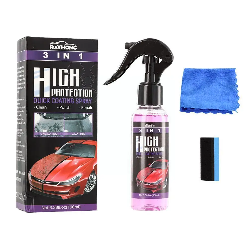 

3 In 1 High Protection Ceramic Car Wash Fortify Quick Coating Sealer Car Polish Ceramic Polishing Spraying Spray Coat Set N B5I6