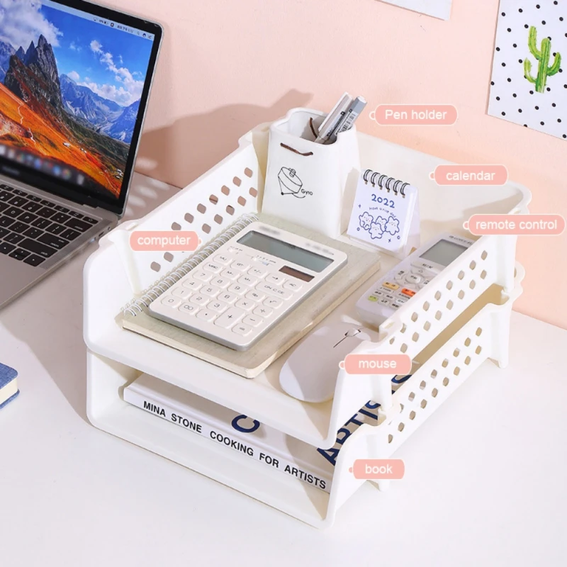 Ламинированная Пластиковая Подставка Для Файлов Штабелируемая Книжная Полка