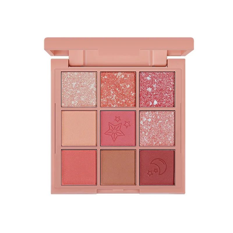 9 colors eyeshadow palette transparent acrylic pearlescent matte earth color student makeup for beginners beauty |